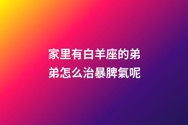 家里有白羊座的弟弟怎么治暴脾氣呢-第1張-星座運(yùn)勢(shì)-玄機(jī)派