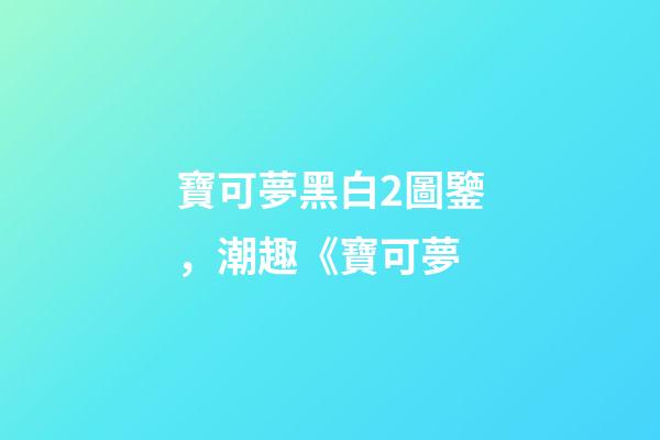 寶可夢黑白2圖鑒，潮趣《寶可夢-第1張-觀點-玄機派