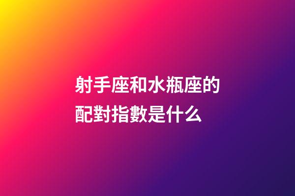 射手座和水瓶座的配對指數是什么-第1張-星座運勢-玄機派
