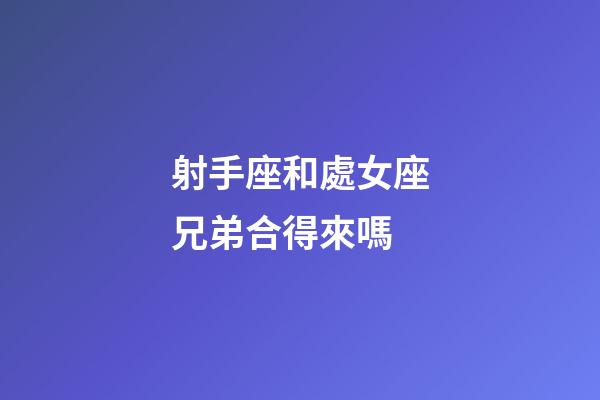 射手座和處女座兄弟合得來嗎-第1張-星座運勢-玄機派