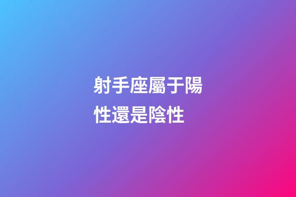 射手座屬于陽性還是陰性-第1張-星座運勢-玄機派