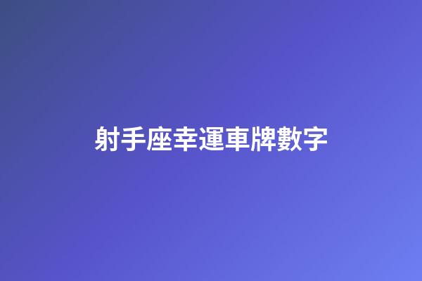 射手座幸運車牌數字-第1張-星座運勢-玄機派