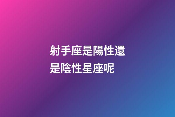 射手座是陽性還是陰性星座呢-第1張-星座運勢-玄機派