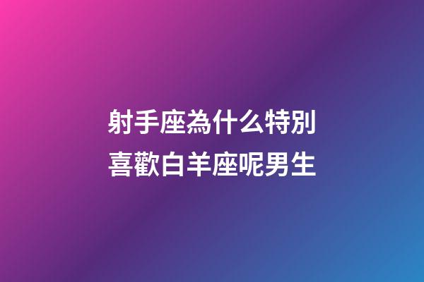 射手座為什么特別喜歡白羊座呢男生-第1張-星座運勢-玄機派