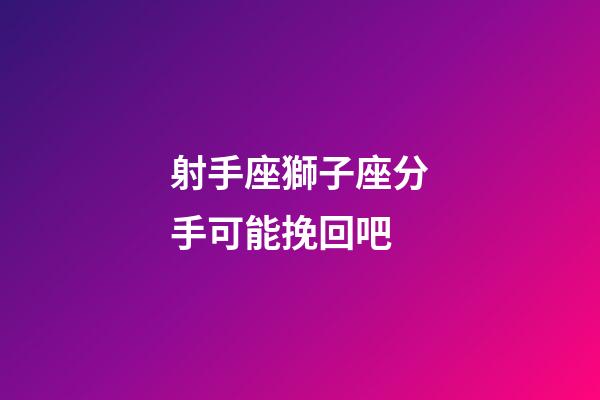 射手座獅子座分手可能挽回吧-第1張-星座運勢-玄機派