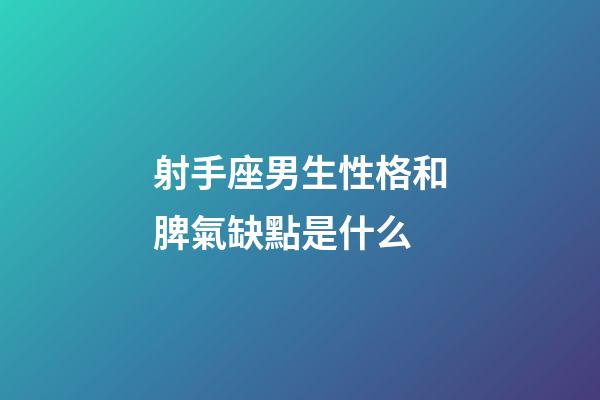 射手座男生性格和脾氣缺點是什么-第1張-星座運勢-玄機派
