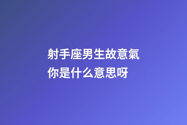 射手座男生故意氣你是什么意思呀