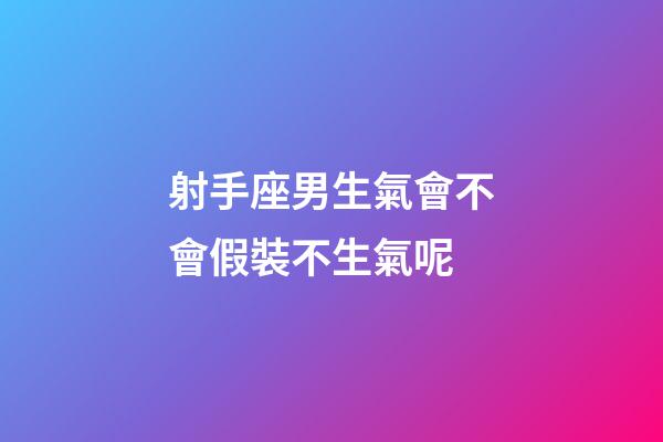 射手座男生氣會不會假裝不生氣呢-第1張-星座運勢-玄機派