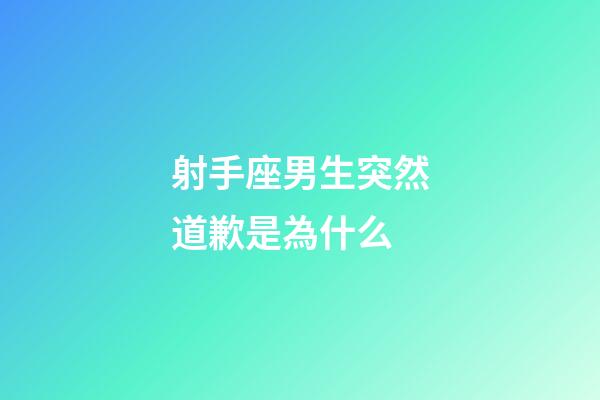 射手座男生突然道歉是為什么-第1張-星座運勢-玄機派