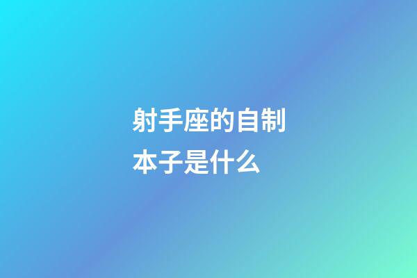 射手座的自制本子是什么