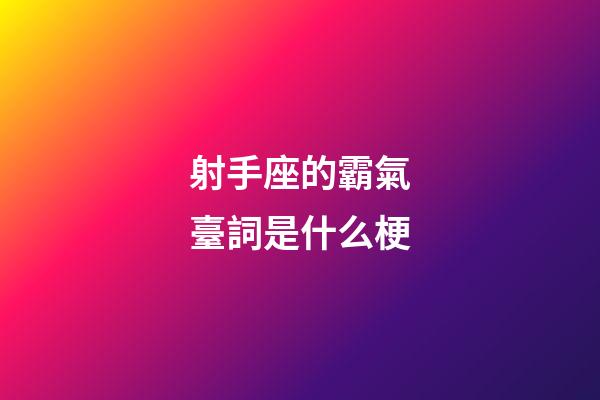 射手座的霸氣臺詞是什么梗-第1張-星座運勢-玄機派