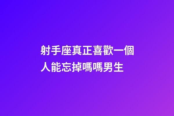 射手座真正喜歡一個人能忘掉嗎嗎男生-第1張-星座運勢-玄機派