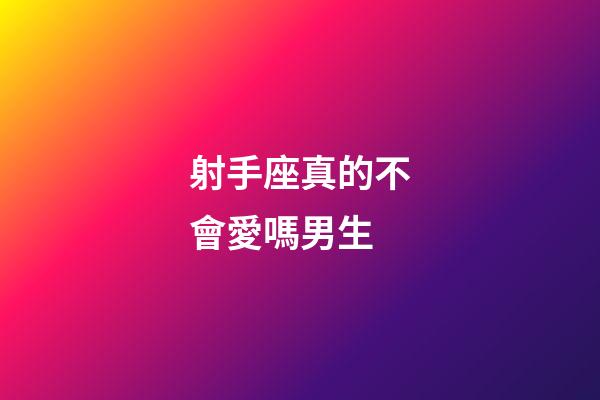 射手座真的不會愛嗎男生-第1張-星座運勢-玄機派