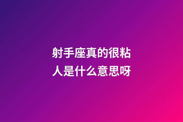 射手座真的很粘人是什么意思呀-第1張-星座運勢-玄機派