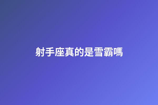 射手座真的是雪霸嗎-第1張-星座運勢-玄機派