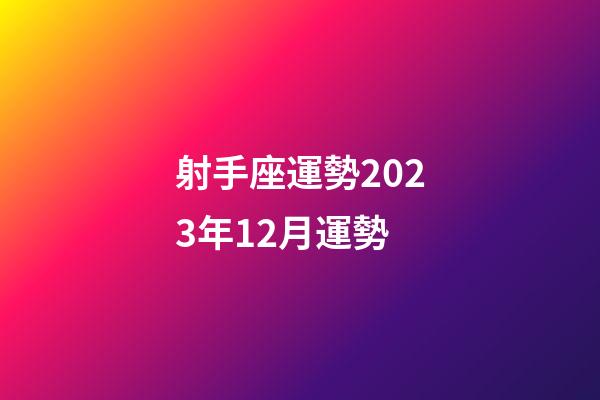 射手座運勢2023年12月運勢-第1張-星座運勢-玄機派