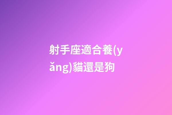 射手座適合養(yǎng)貓還是狗-第1張-星座運勢-玄機派