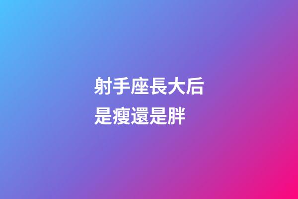 射手座長大后是瘦還是胖-第1張-星座運勢-玄機派