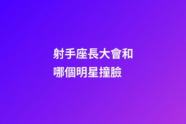 射手座長大會和哪個明星撞臉
