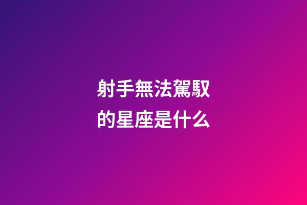 射手無法駕馭的星座是什么-第1張-星座運勢-玄機派