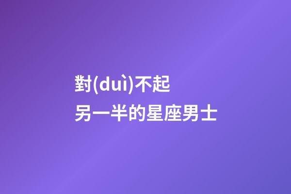 對(duì)不起另一半的星座男士-第1張-星座運(yùn)勢(shì)-玄機(jī)派