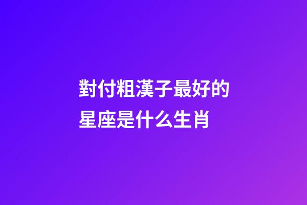 對付粗漢子最好的星座是什么生肖