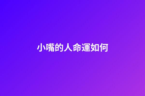 小嘴的人命運如何