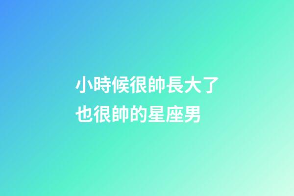 小時候很帥長大了也很帥的星座男-第1張-星座運勢-玄機派