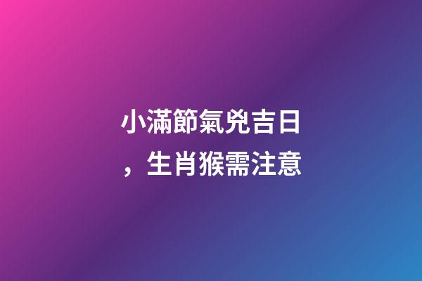 小滿節氣兇吉日，生肖猴需注意