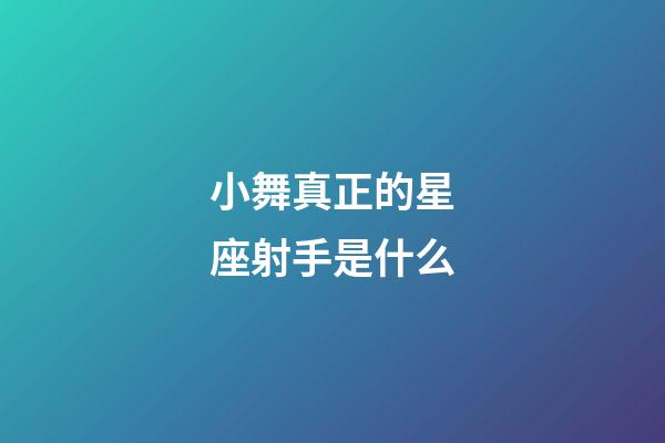 小舞真正的星座射手是什么-第1張-星座運勢-玄機派