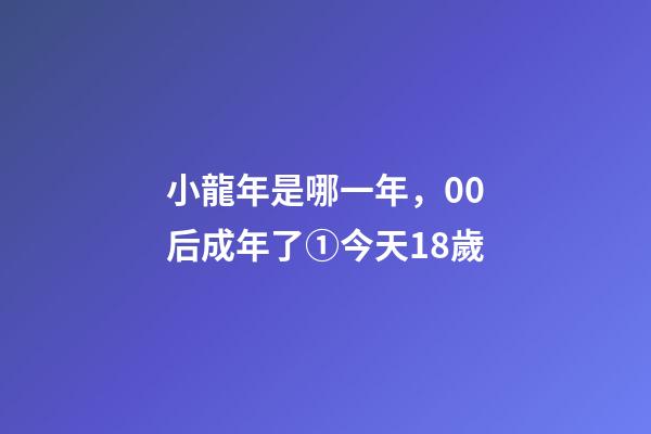 小龍年是哪一年，00后成年了①今天18歲-第1張-觀點-玄機派