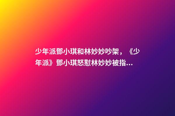 少年派鄧小琪和林妙妙吵架，《少年派》鄧小琪怒懟林妙妙被指“心機重”-第1張-觀點-玄機派