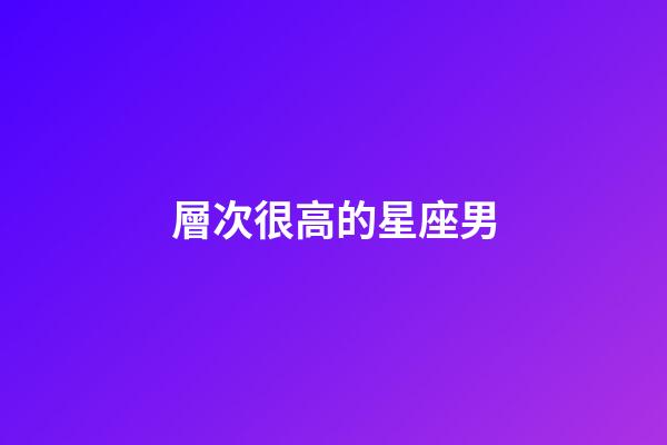 層次很高的星座男