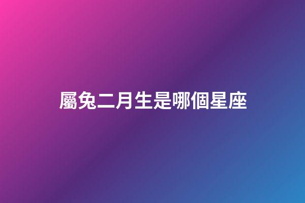 屬兔二月生是哪個星座