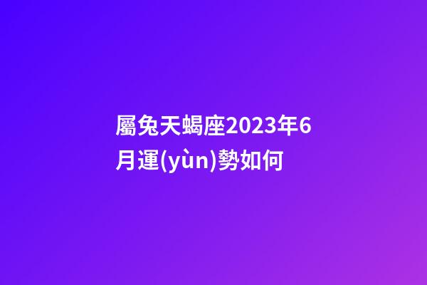 屬兔天蝎座2023年6月運(yùn)勢如何-第1張-星座運(yùn)勢-玄機(jī)派