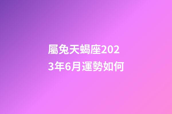 屬兔天蝎座2023年6月運勢如何-第1張-星座運勢-玄機派