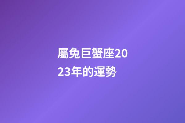 屬兔巨蟹座2023年的運勢-第1張-星座運勢-玄機派