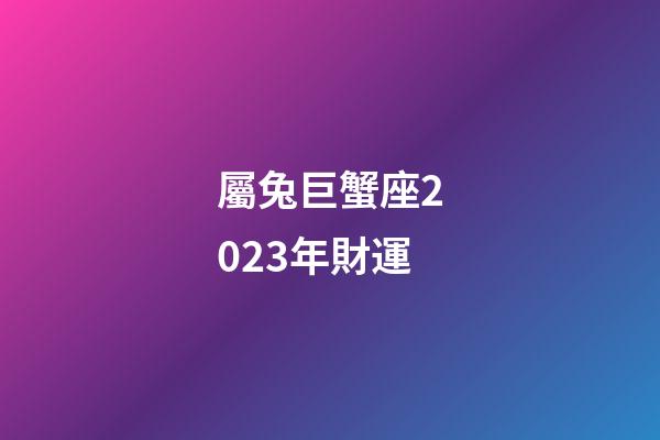 屬兔巨蟹座2023年財運-第1張-星座運勢-玄機派