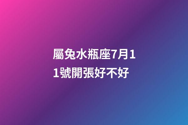 屬兔水瓶座7月11號開張好不好-第1張-星座運勢-玄機派