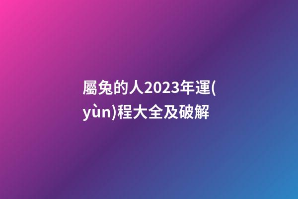 屬兔的人2023年運(yùn)程大全及破解（2023年屬兔的人運(yùn)勢）-第1張-星座運(yùn)勢-玄機(jī)派