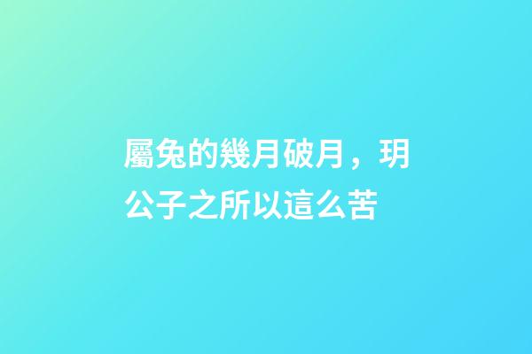 屬兔的幾月破月，玥公子之所以這么苦-第1張-觀點-玄機派