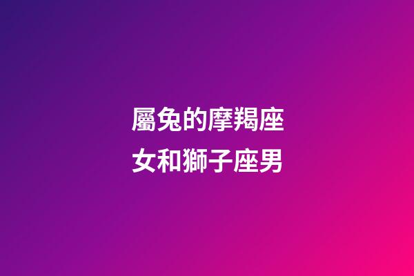 屬兔的摩羯座女和獅子座男-第1張-星座運勢-玄機派