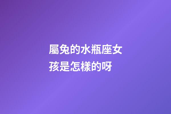 屬兔的水瓶座女孩是怎樣的呀-第1張-星座運勢-玄機派