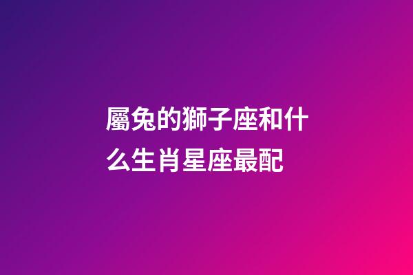 屬兔的獅子座和什么生肖星座最配-第1張-星座運勢-玄機(jī)派