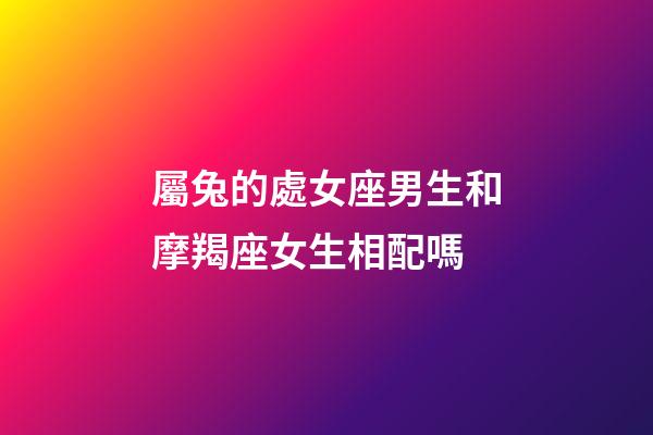 屬兔的處女座男生和摩羯座女生相配嗎-第1張-星座運勢-玄機派