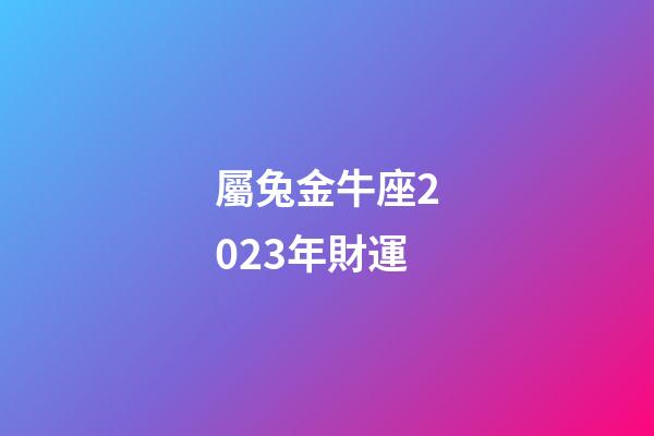 屬兔金牛座2023年財運-第1張-星座運勢-玄機派
