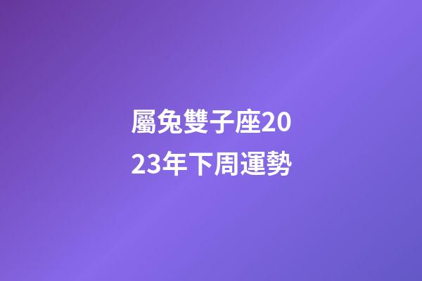 屬兔雙子座2023年下周運勢-第1張-星座運勢-玄機派