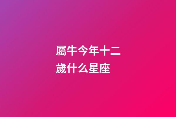 屬牛今年十二歲什么星座-第1張-星座運勢-玄機派