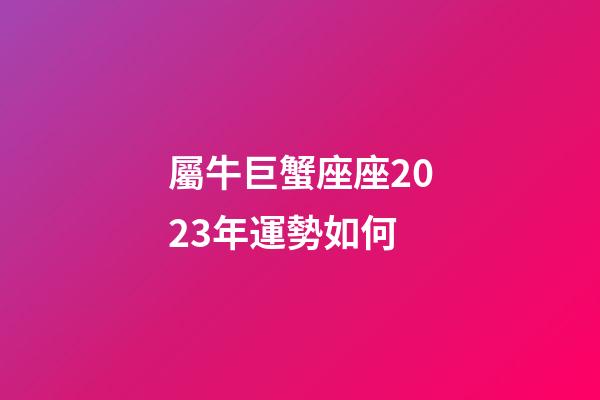 屬牛巨蟹座座2023年運勢如何-第1張-星座運勢-玄機派