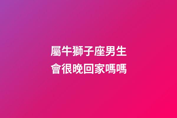 屬牛獅子座男生會很晚回家嗎嗎-第1張-星座運勢-玄機派